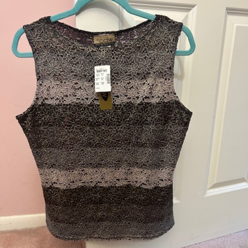 cdw tank xl  brown, cream, gold, black